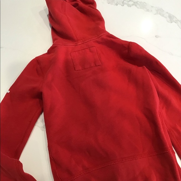 Girls red Abercrombie kids zip up hoodie sweater. - Picture 2 of 3